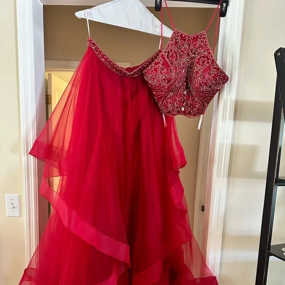 strapless open back dress Jovani -07012 Short Sleeve A-Line Prom Dress main image 1